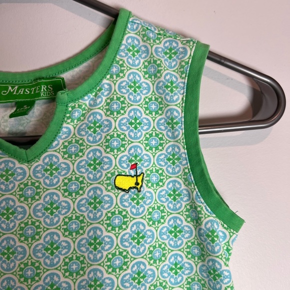 Masters Kids Dress Golf Green & Blue Patterned Size S (7-8) Girls - Picture 2 of 5